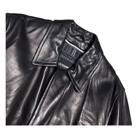 BERNARDO GENUINE LEATHER Designer Business Casual Winter Coat Jacket Mens Large - Picture 3 of 10